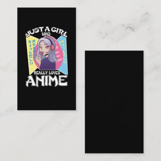 Anime Girl Otaku Teen Japans Manga Comic Fan Visitekaartje (Voorkant / Achterkant)