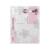 Anime Girl Pink en Paarse Daily Planner Blocnote (Linkerzijde)