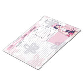 Anime Girl Pink en Paarse Daily Planner Blocnote (Schuin)