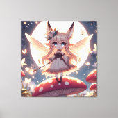 Anime Girl Pixie Hippie Moon Fairy Canvas Afdruk (Voorkant)