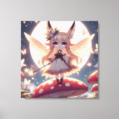 Anime Girl Pixie Hippie Moon Fairy Canvas Afdruk (Voorkant)