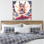 Anime Girl Pixie Hippie Moon Fairy Canvas Afdruk (Insitu (Slaapkamer))