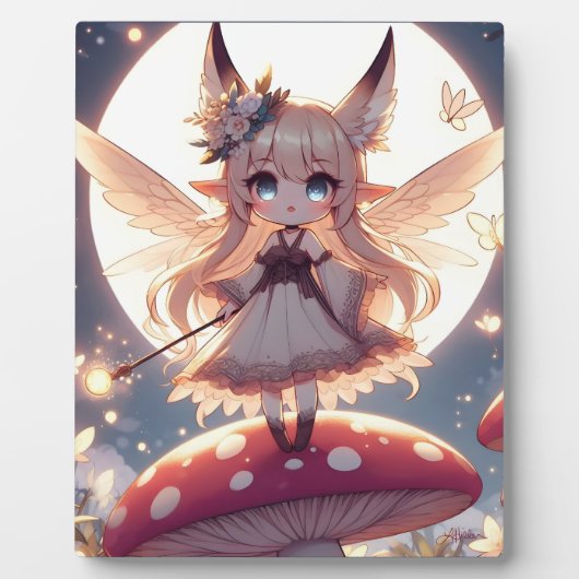 Anime Girl Pixie Hippie Moon Fairy Fotoplaat (Voorkant)