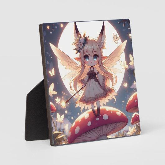 Anime Girl Pixie Hippie Moon Fairy Fotoplaat (Voorkant)