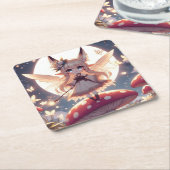 Anime Girl Pixie Hippie Moon Fairy Kartonnen Onderzetters (Schuin)