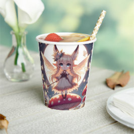 Anime Girl Pixie Hippie Moon Fairy Papieren Bekers