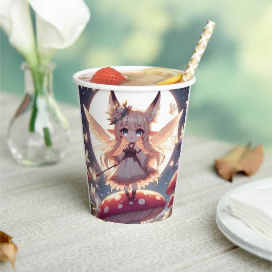 Anime Girl Pixie Hippie Moon Fairy Papieren Bekers (Insitu)