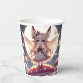 Anime Girl Pixie Hippie Moon Fairy Papieren Bekers (Voorkant)