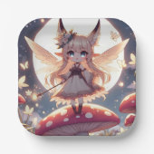 Anime Girl Pixie Hippie Moon Fairy Papieren Bordje (Voorkant)