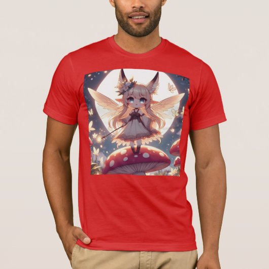 Anime Girl Pixie Hippie Moon Fairy T-shirt (Voorkant)