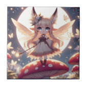 Anime Girl Pixie Hippie Moon Fairy Tegeltje (Voorkant)