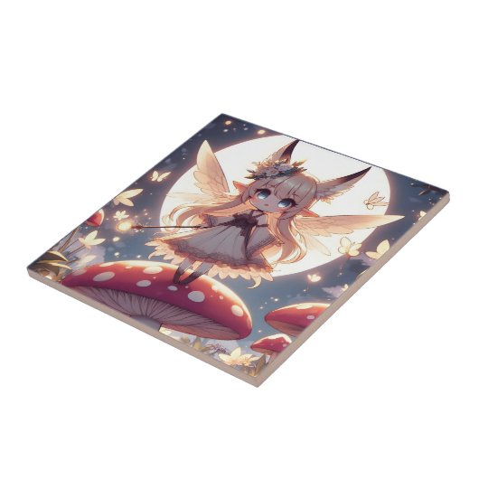 Anime Girl Pixie Hippie Moon Fairy Tegeltje (Zijkant)