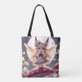 Anime Girl Pixie Hippie Moon Fairy Tote Bag (Achterkant)