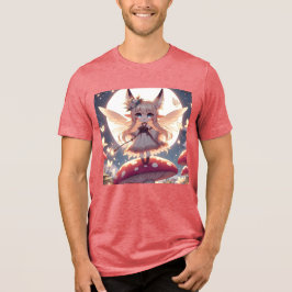 Anime Girl Pixie Hippie Moon Fairy Tri-Blend Shirt