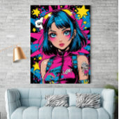 Anime Girl Poster-Moderne Pop Art Style Wall Deco Poster