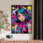 Anime Girl Poster-Moderne Pop Art Style Wall Deco Poster<br><div class="desc">Voeg een gedurfde persoonlijkheid toe aan uw ruimte met dit levendige anime-meisje-poster in een moderne pop-kunststijl. Met opvallende kleuren, expressief karakterontwerp en een speelse eigentijdse twist, is deze wandkunst ideaal voor anime-fans, liefhebbers van pop-kunst en iedereen die van een uniek statement-decor houdt. Ideaal voor slaapkamers, speelkamers, studio's of creatieve ruimtes,...</div>