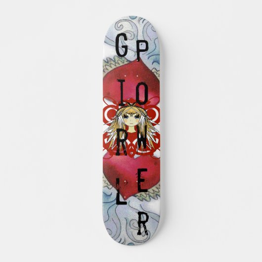 Anime Girl Power Skateboard (Voorkant)