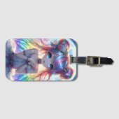 Anime Girl Rainbow Hair Singing Moon Fairy Bagagelabel (Voorkant (horizontaal))