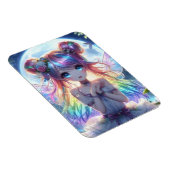 Anime Girl Rainbow Hair Singing Moon Fairy Magneet (Rechterzijde)