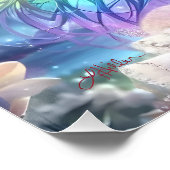 Anime Girl Rainbow Hair Singing Moon Fairy Perfect Poster (Hoek)