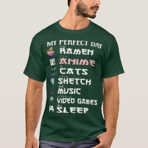Anime Girl ramen schetst de muziek van japans T-shirt