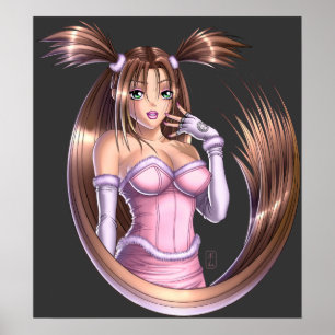 Anime Girl - Roze Poster