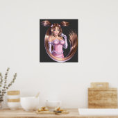 Anime Girl - Roze Poster (Keuken)