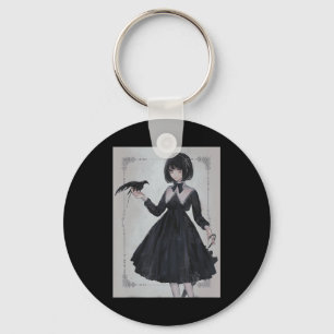 Anime Girl Sad Retro Aesthetic Japanse Otaku Sleutelhanger