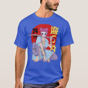 Anime Girl Samurai maskerJapanse kunst esthetische T-shirt