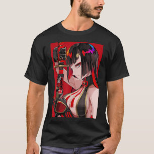 Anime Girl Samurai Waifu Japans esthetisch otaku T-shirt