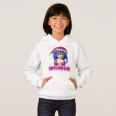 Anime Girl Santa Hat Hoodie (Voorkant volledig)