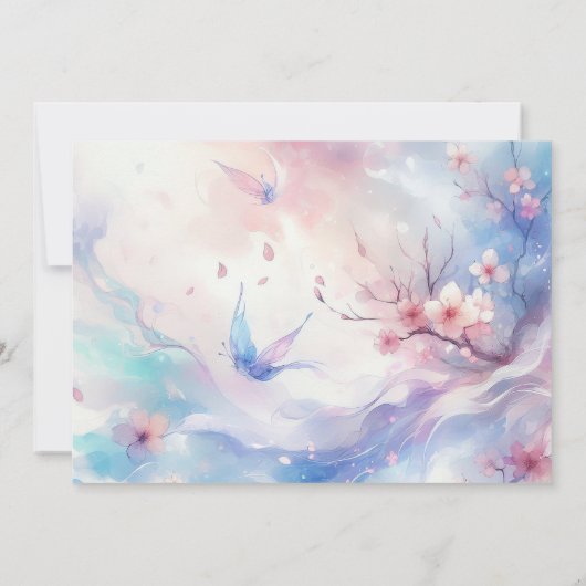 Anime Girl Schattige Japans verjaardagsuitnodiging Kaart (Achterkant)