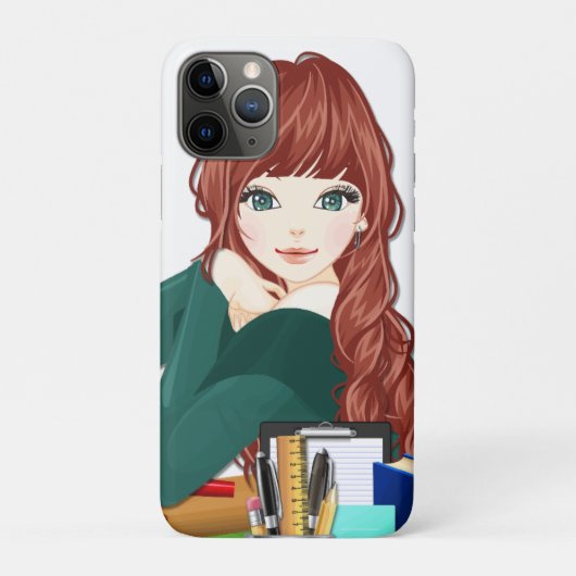Anime Girl School levert Bord Case-Mate iPhone Case (Achterkant)