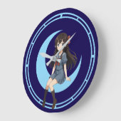 Anime Girl Sitting On A Crescent Moon Grote Klok (Hoek)