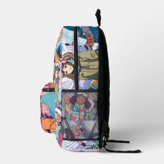 Anime Girl Snowboarder Collage Rugzak (Rechts)