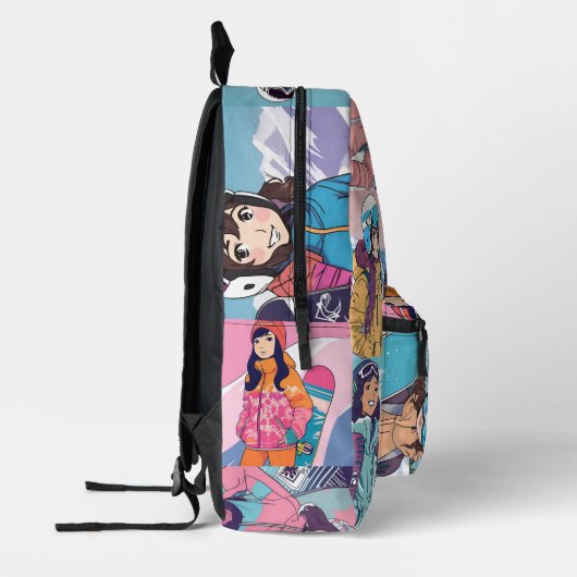 Anime Girl Snowboarder Collage Rugzak (Links)