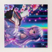 Anime Girl speelt piano Legpuzzel (Horizontaal)