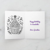 Anime Girl Spelen Piano Gepersonaliseerde Verjaard Kaart (Binnen)