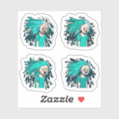 " anime girl stickers whatsapp " " sticker van het (Vel)