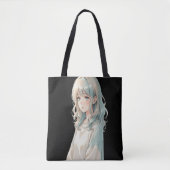 Anime Girl Tote Bag – Blue Hair Style (Voorkant)