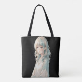 Anime Girl Tote Bag – Blue Hair Style (Achterkant)