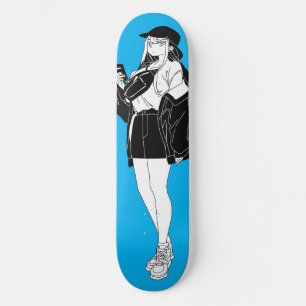 Anime Girl uit op het schaakbord van de stad Persoonlijk Skateboard
