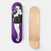 Anime Girl uit op het schaakbord van de stad Persoonlijk Skateboard (Voorkant)