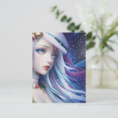 Anime Girl Vakantie Poster Briefkaart (Staand voorkant)