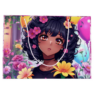 Anime Girl van kleur Verjaardag Groot Cadeauzakje
