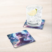 Anime Girl Violet Butterfly Wing Moon Fairy Kartonnen Onderzetters (Insitu)