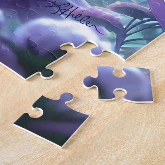 Anime Girl Violet Butterfly Wing Moon Fairy Legpuzzel (Zijkant)