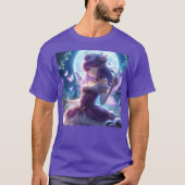 Anime Girl Violet Butterfly Wing Moon Fairy T-shirt (Voorkant)