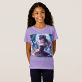 Anime Girl Violet Butterfly Wing Moon Fairy T-shirt (Voorkant volledig)