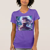 Anime Girl Violet Butterfly Wing Moon Fairy T-shirt (Voorkant)
